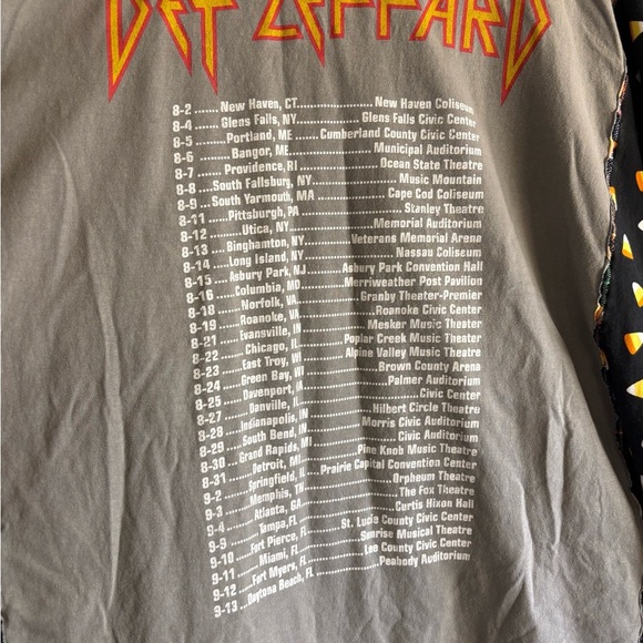 Def Leppard Upcycled Vintage Kantha Quilt Butterfly Poncho Shirt , Size Large - Picture 12 of 12